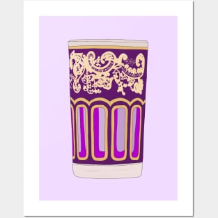 Purple Moroccan Tea Cup - ATAY Cup - Traditional Moroccan Tea Cup Posters and Art
